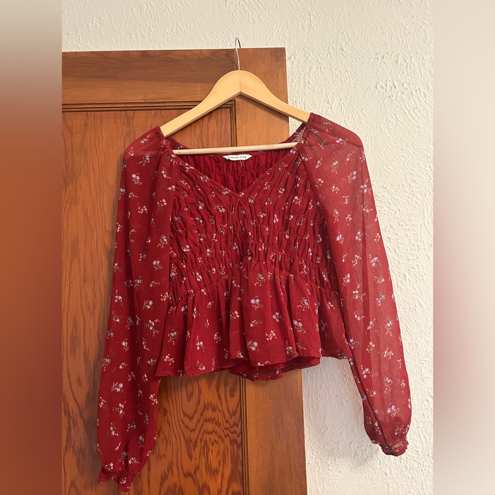 Floral Red Women's Top